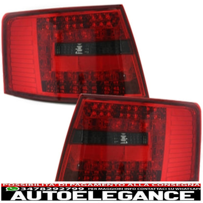 led rear lights suitable for audi a6 4f lim. 04-08 red/smoke - ra19elrs