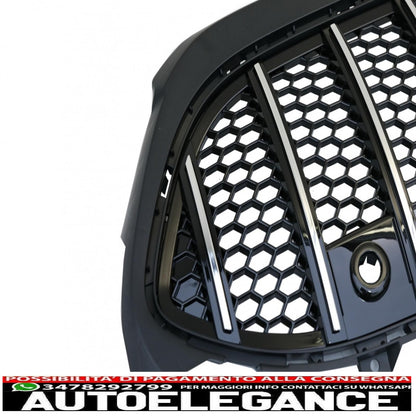central grille suitable for mercedes a-class w177 hatchback v177 sedan (04.2018-) mesh gt-r design panamericana black chrome
