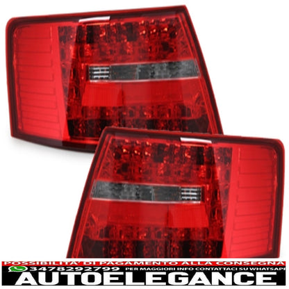 led rear lights suitable for audi a6 4f lim. 04-08 red/crystal - ra19elrc