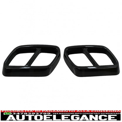 Muffler end frames suitable for mercedes c class w206 s206 sport line (2021-up) piano black