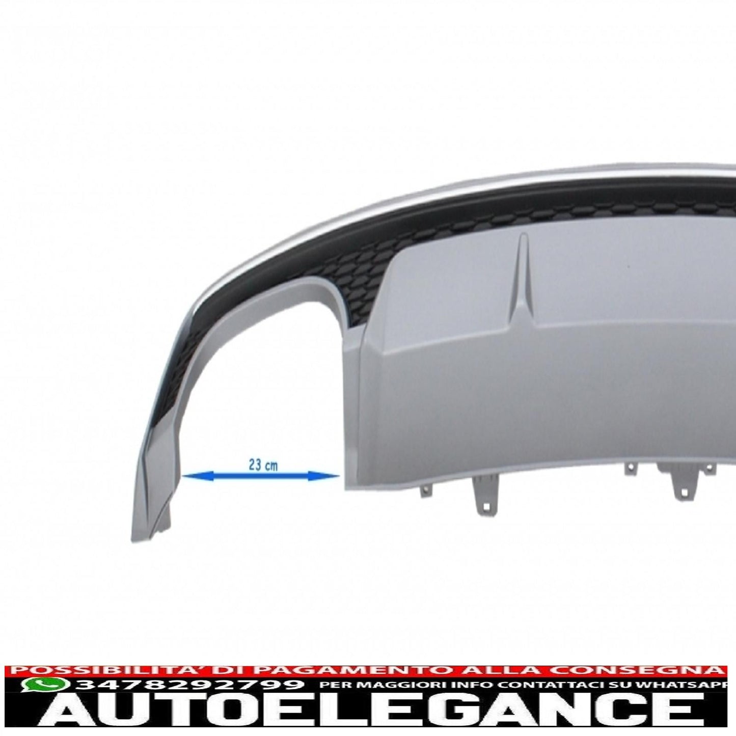diffusore d'aria per paraurti posteriore con terminali di scarico adatto per audi a7 4g facelift (2015-2018) solo design s7 paraurti s line