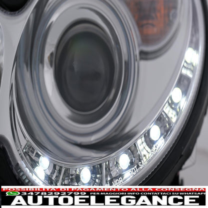 led drl headlights suitable for mercedes clk w209 c209 coupe a209 cabrio (2003-2010) chrome 