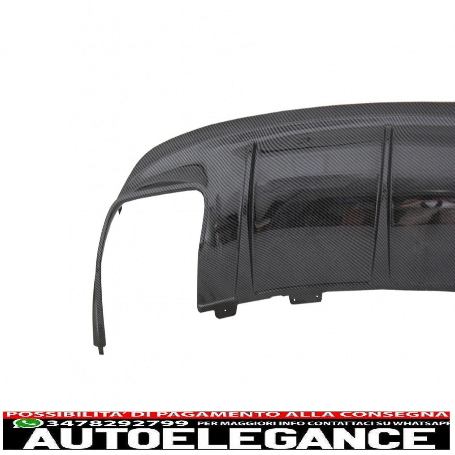 diffusore aria paraurti posteriore con terminali marmitta nero adatto per mercedes w117 cla (2013-2018) restyling cla45 carbon look