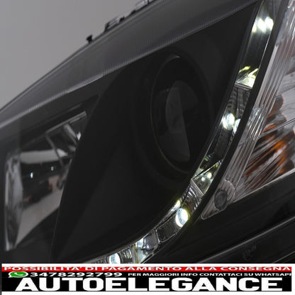 drl led headlights suitable for opel astra g (09.1997-02.2004) black 