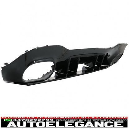 Rear bumper valance diffuser suitable for Mercedes A-Class W177 hatchback (2018-up) chrome exhaust tips
