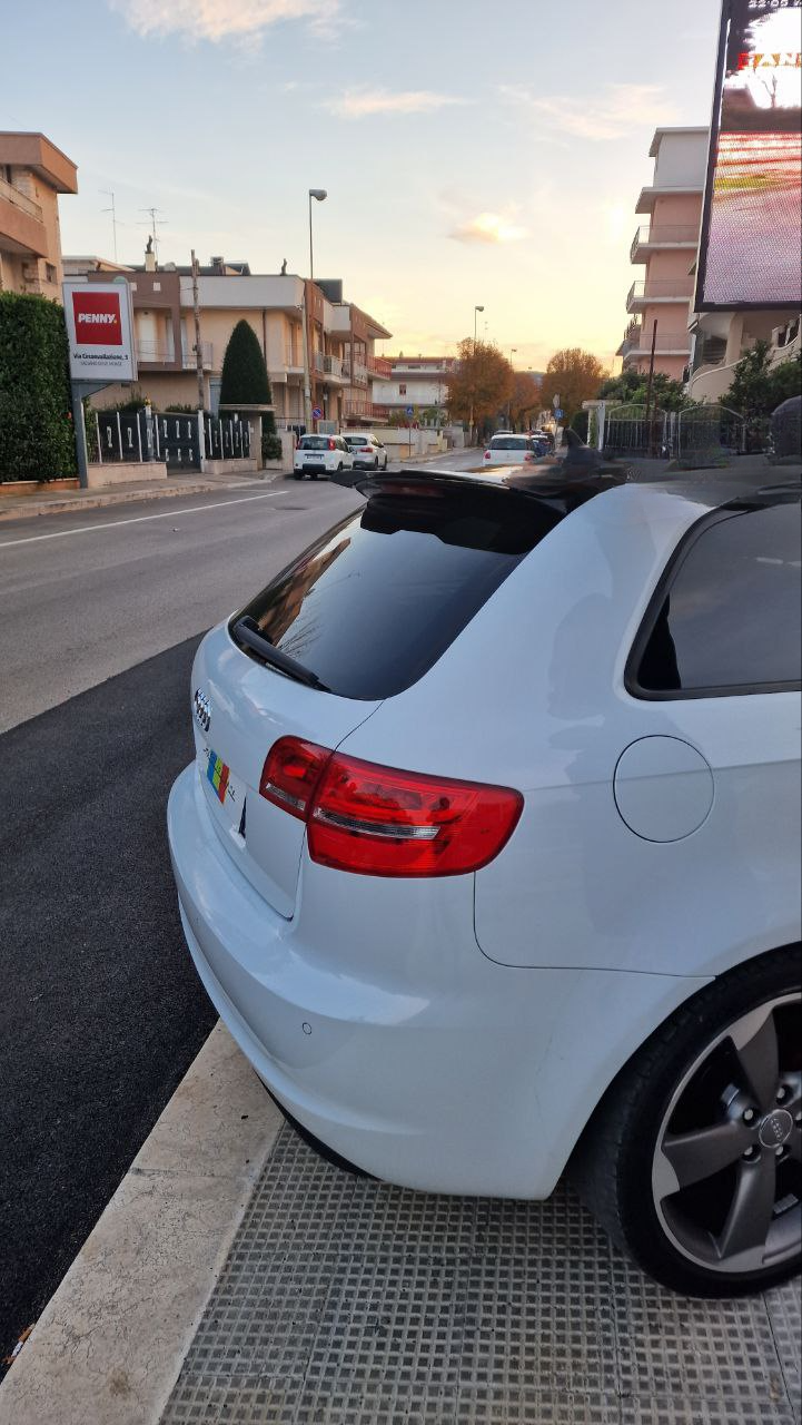 ROOF SPOILER WING SUITABLE FOR AUDI A3 8P 2008-2012 5 DOORS GLOSS BLACK LOOK SPORTY DESIGN 