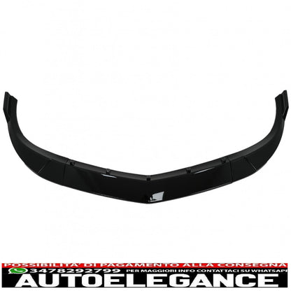 Front Bumper Spoiler Lip Extension Fit For Mercedes C Class W204 S204 C204 Sport Line (2011-2014) Piano Black