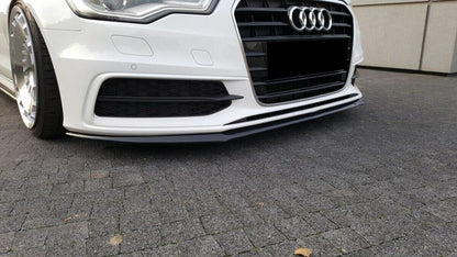 FRONT SPLITTER FOR AUDI A6 2011-2016 WITH SLINE S6 BUMPER - GLOSSY BLACK ABS
