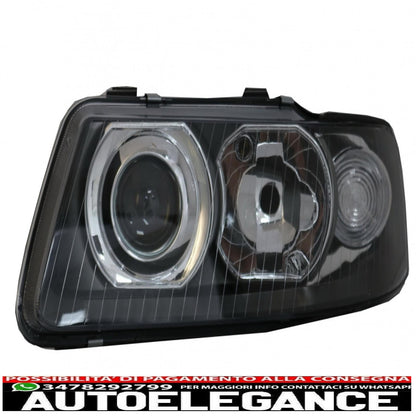 headlights suitable for audi a3 8l (09.2000-2003) black monoblock design 