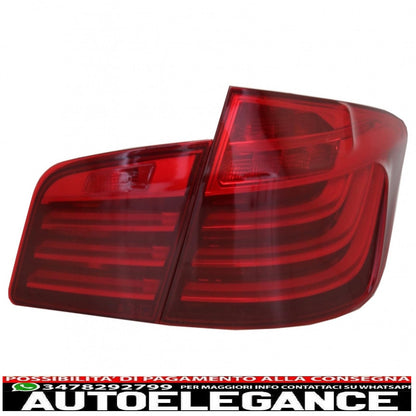 m performance led rear lights suitable for bmw 5 series f10 (2011-2017) lci design red