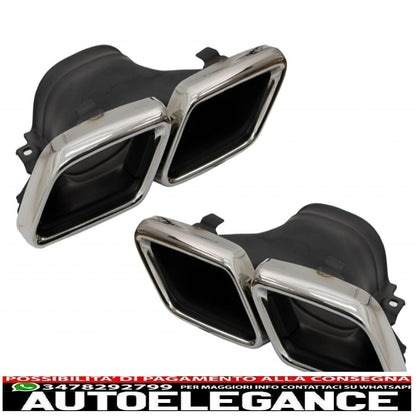 Diffusore d'aria per paraurti posteriore con terminali di scarico cromati, adatto per mercedes classe e w213 sport line (2016-2019) design e63