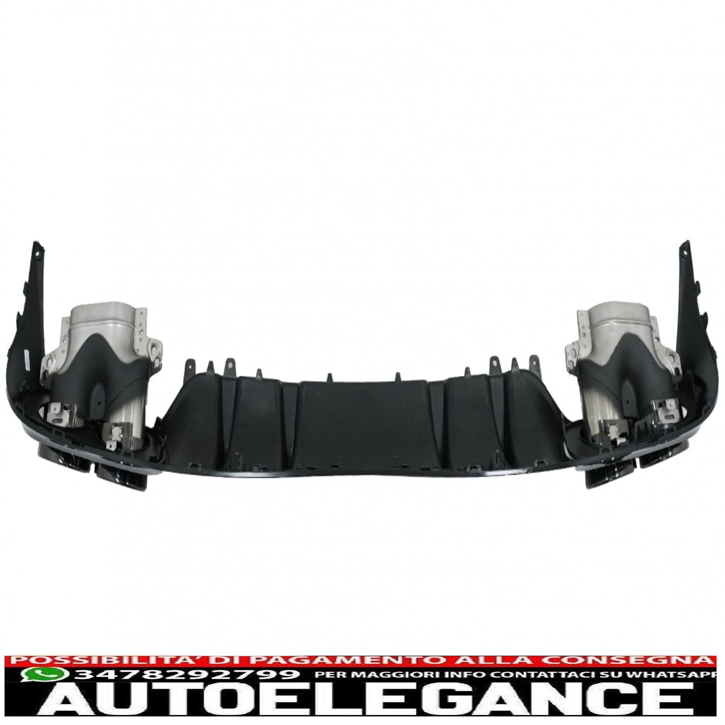 Diffusore mantovana per paraurti posteriore doppia uscita con terminali di scarico adatto per mercedes classe c c205 a205 coupe cabriolet (2014-2019) c43 design night package