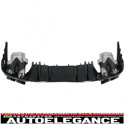 Diffusore mantovana per paraurti posteriore doppia uscita con terminali di scarico adatto per mercedes classe c c205 a205 coupe cabriolet (2014-2019) c43 design night package