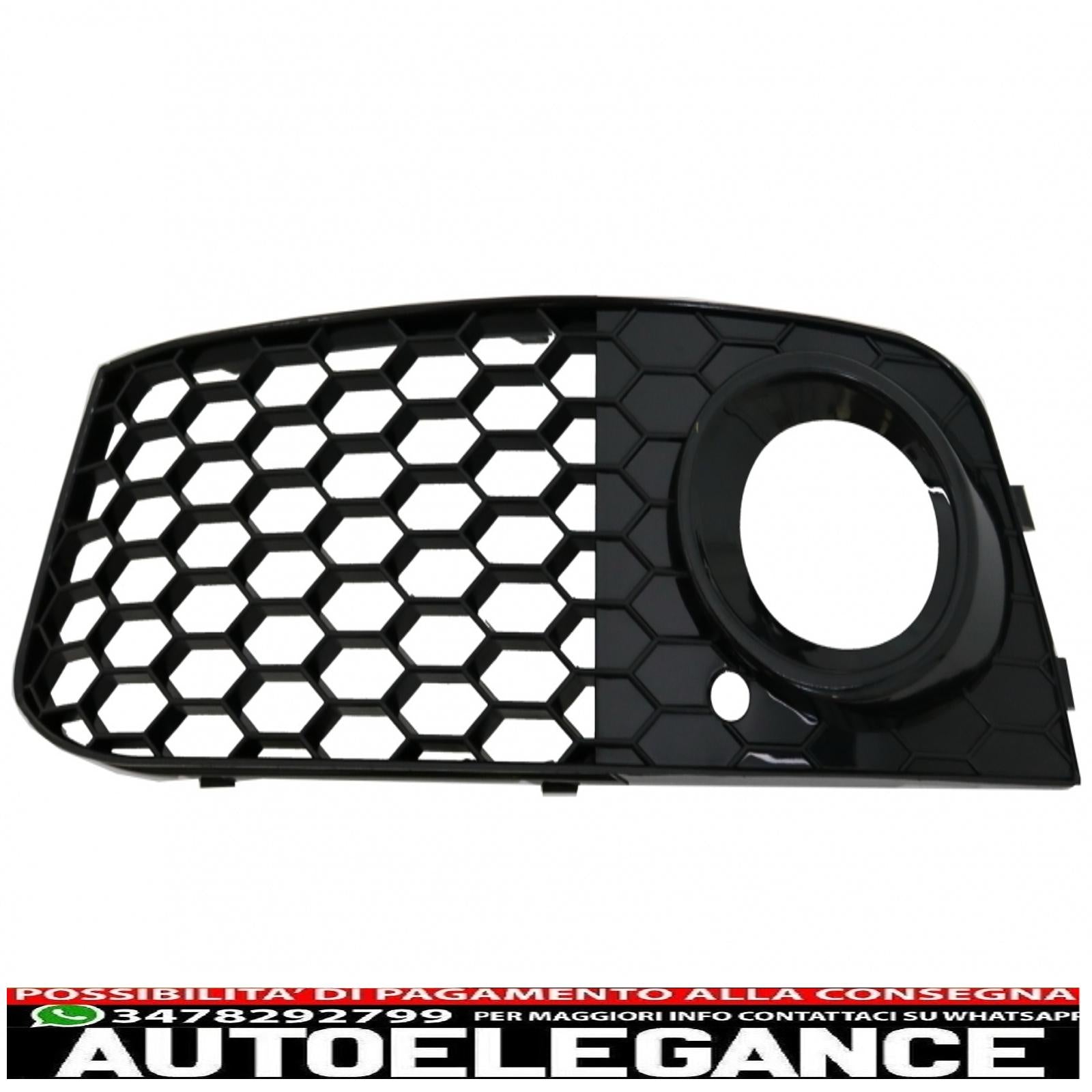 Copri fendinebbia griglie laterali adatte per audi a4 b8 8k (2007-2011) rs4 look edizione nero lucido AUTOELEGANCERICAMBI