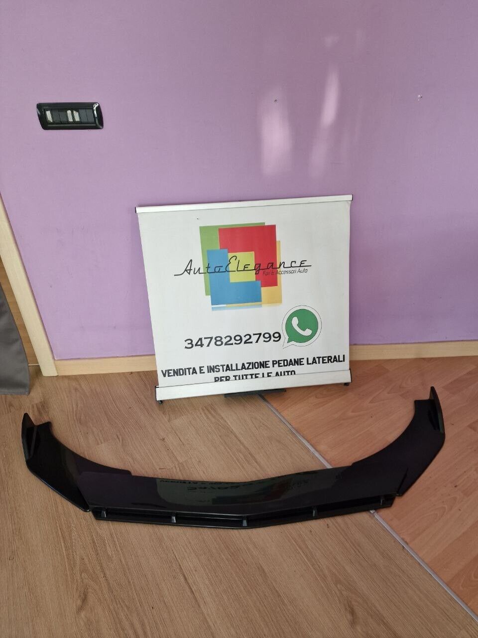 SPLITTER ANTERIORE ADATTO PER FIAT PUNTO 188 LOOK NERO LUCIDO DESIGN SPORTIVO