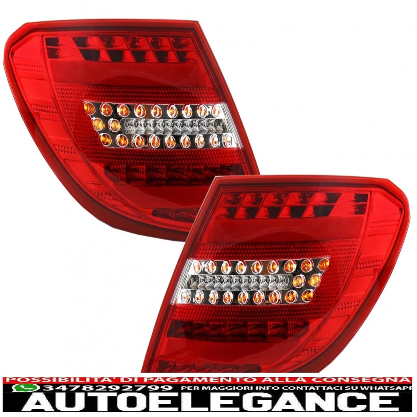 fanali posteriori full led adatti per mercedes classe c w204 (2007-2012) design restyling