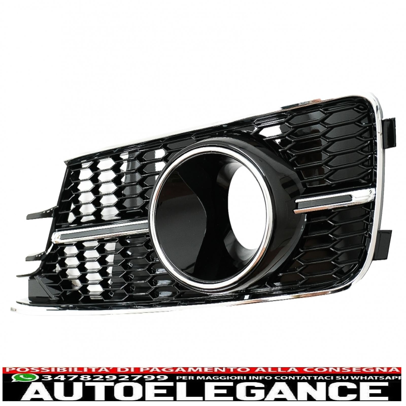 coperture inferiori della griglia del paraurti griglie laterali adatte per audi a6 c7 4g facelift (2015-2018) pianoforte nero e cromato AUTOELEGANCERICAMBI