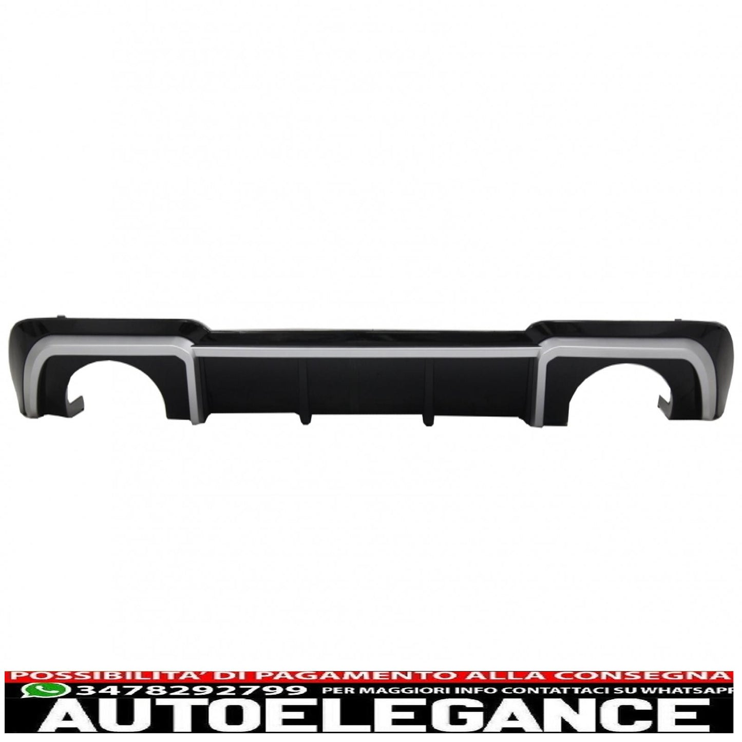 Rear bumper valance diffuser with exhaust tips suitable for audi a3 8v sline facelift (2016-2019) hatchback sportback rs3 design sport bumper