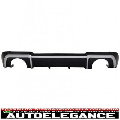 Rear bumper valance diffuser with exhaust tips suitable for audi a3 8v sline facelift (2016-2019) hatchback sportback rs3 design sport bumper