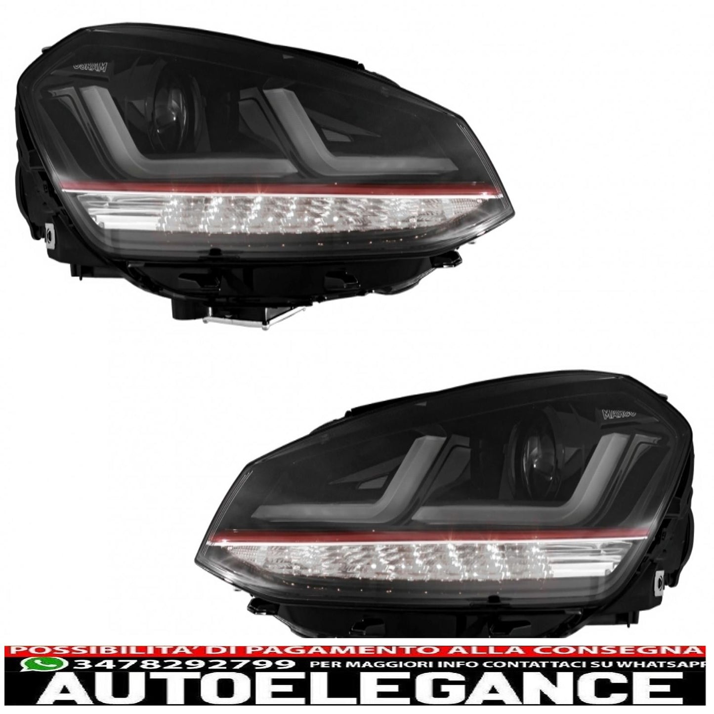 Osram full LED ledriving headlights suitable for VW Golf 7 VII (2012-2017) Red GTI upgrade for halogens