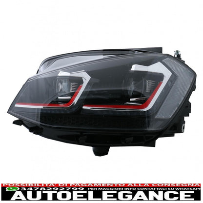LED headlights suitable for vw golf 7.5 vii (2017-up) gti look with sequential dynamic cornering lights 