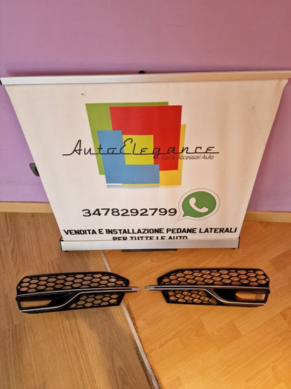 GRIGLIE FENDINEBBIA ADATTE PER AUDI A3 8V SLINE 2012-2016 LOOK S3 BAFFO CROMATO