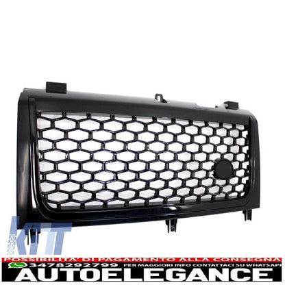 centre grille and side vents assembly suitable for land rover vogue iii l322 (2002-2005) all black autobiography supercharged edition