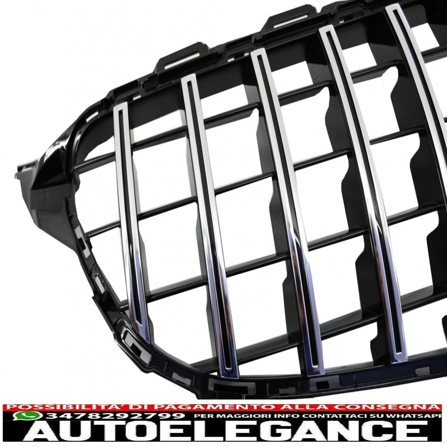 front grille suitable for mercedes c class w205 s205 a205 c205 (2014-2018) gt-r design panamericana chrome with 360 camera 