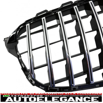front grille suitable for mercedes c class w205 s205 a205 c205 (2014-2018) gt-r design panamericana chrome with 360 camera 