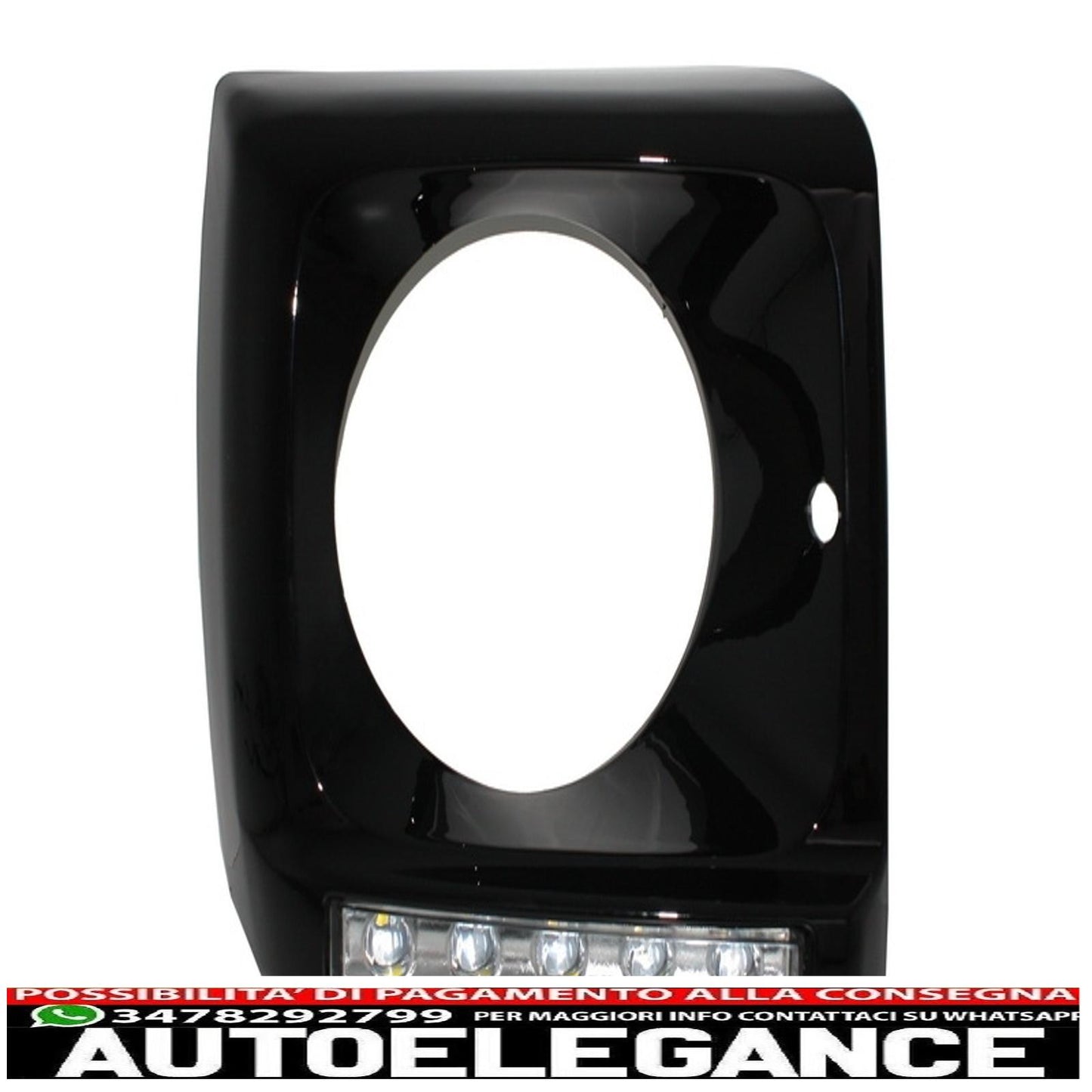 coperture fari nere con led drl luci diurne cromate adatte per mercedes classe g w463 (1989-up) design g65 nero AUTOELEGANCERICAMBI