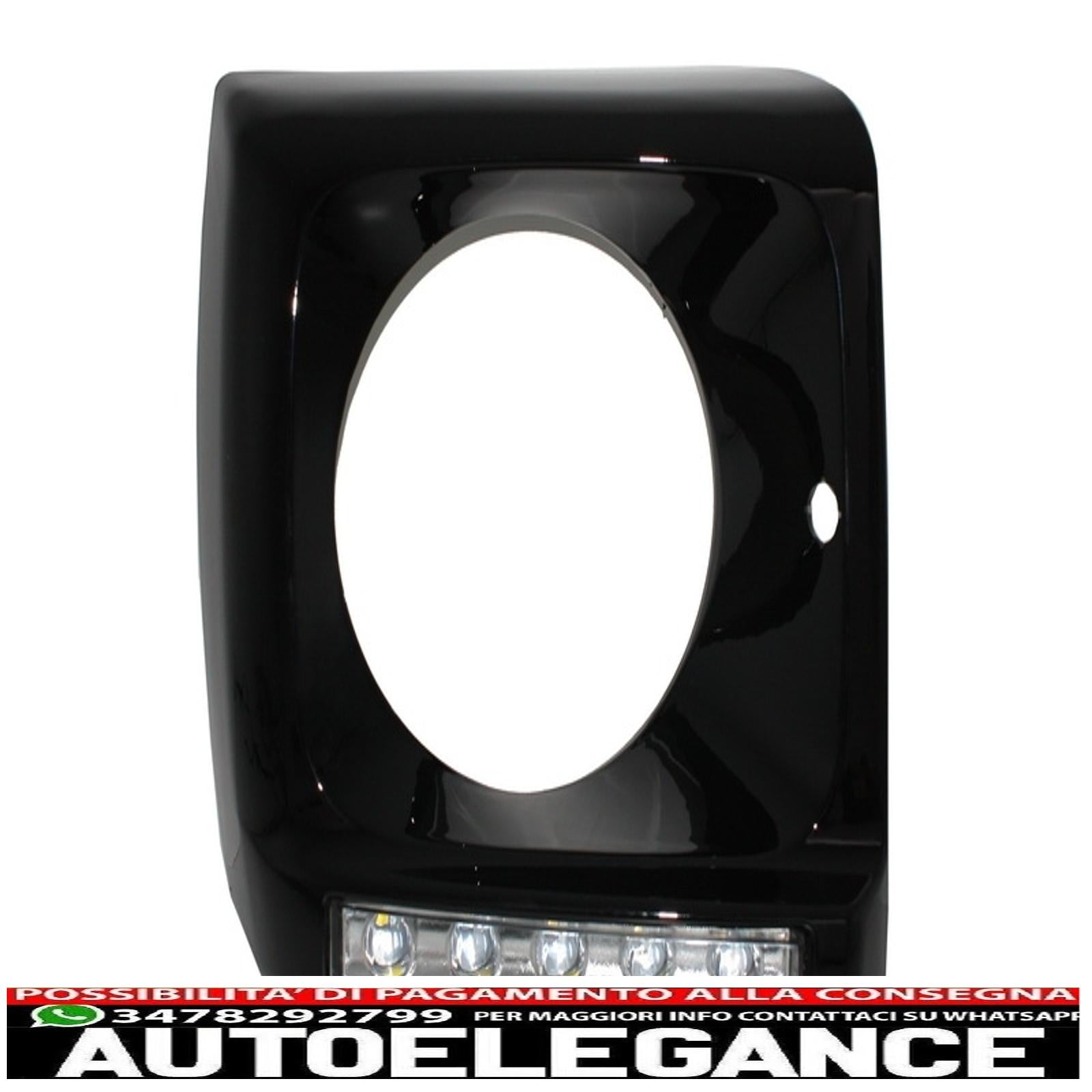 coperture fari nere con led drl luci diurne cromate adatte per mercedes classe g w463 (1989-up) design g65 nero AUTOELEGANCERICAMBI