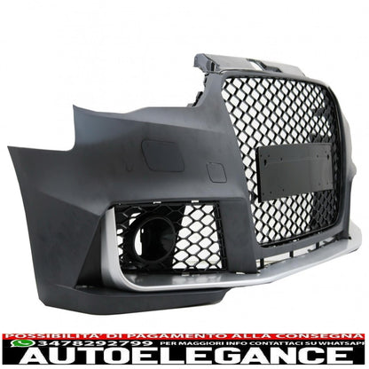 front bumper suitable for audi a3 8v (2012-2015) hatchback sportback rs3 design black gloss 