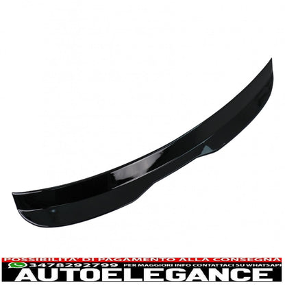 aggiungi l'estensione dell'ala dello spoiler sul tetto adatta per vw polo 6r 6c (2009-2017) pianoforte nero AUTOELEGANCERICAMBI