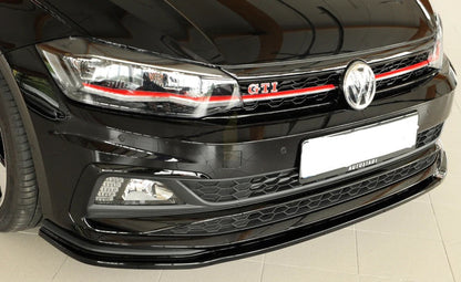 SPLITTER ADATTO PER VW POLO AW1 GTI GTD RLINE LOOK NERO LUCIDO DESIGN SPORTIVO