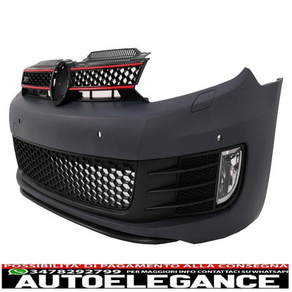 front bumper with led headlights drl cornering light sliding chrome suitable for vw golf vi 6 (2008-2013) gti u design 
