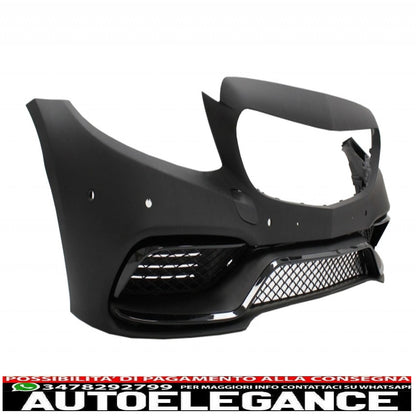 paraurti anteriore senza griglia e diffusore con terminali di scarico nero adatto per mercedes classe c w205 s205 (2014-2018) design c63