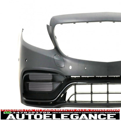 paraurti anteriore con diffusore doppia uscita e terminali di scarico adatto per mercedes classe c a205 cabriolet c205 coupe (2014-2019) c63 design pianoforte nero
