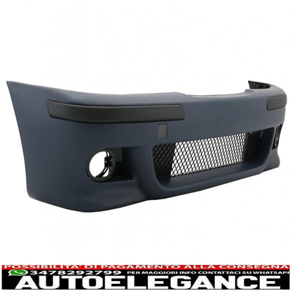 front bumper with black center grills and fog lights suitable for bmw e39 5 series 1995-2003 m5 design 