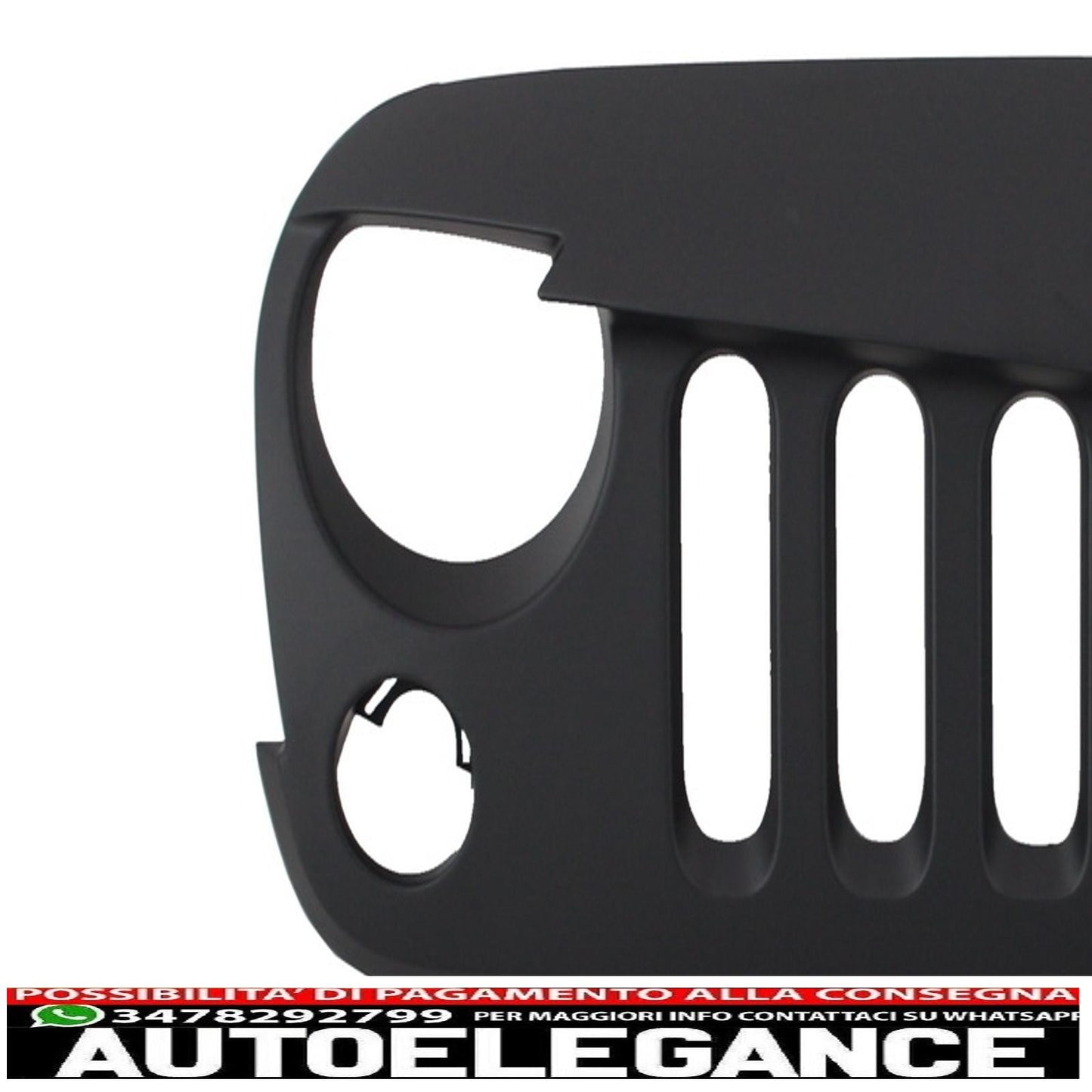 Front Center Grille with HID Bi-Xenon Headlights Fits for Jeep Wrangler Rubicon JK (2007-2017) Angry Bird Design 