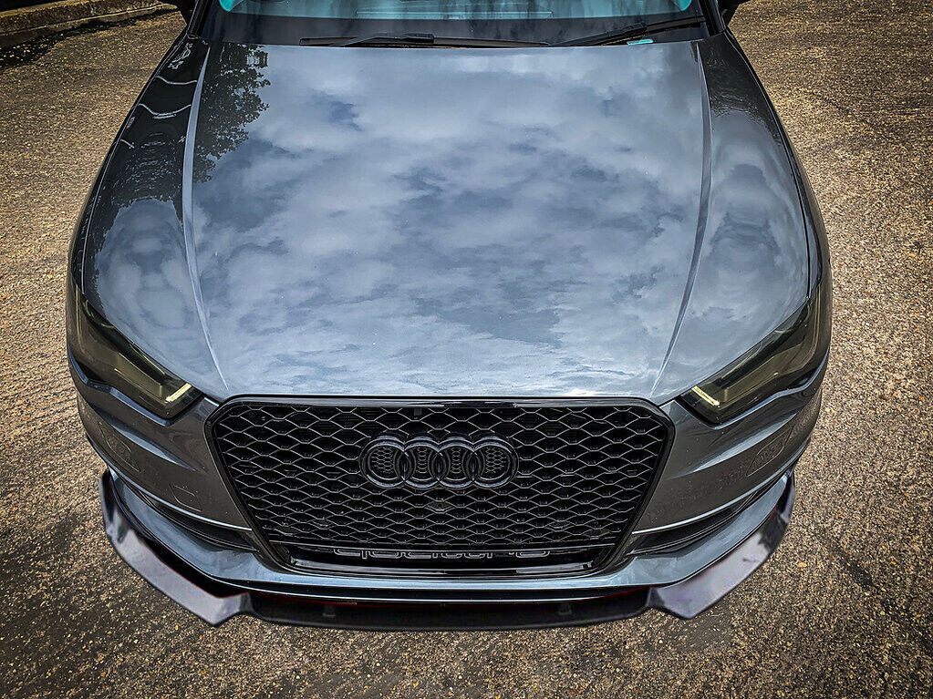 AUDI A3 8V SLINE 2012-2015 LAMA SOTTO PARAURTI ANTERIORE ABS NERO RS3 SPLITTER - AUTOELEGANCERICAMBI