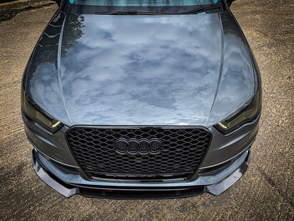 AUDI A3 8V SLINE 2012-2015 LAMA SOTTO PARAURTI ANTERIORE ABS NERO RS3 SPLITTER - AUTOELEGANCERICAMBI