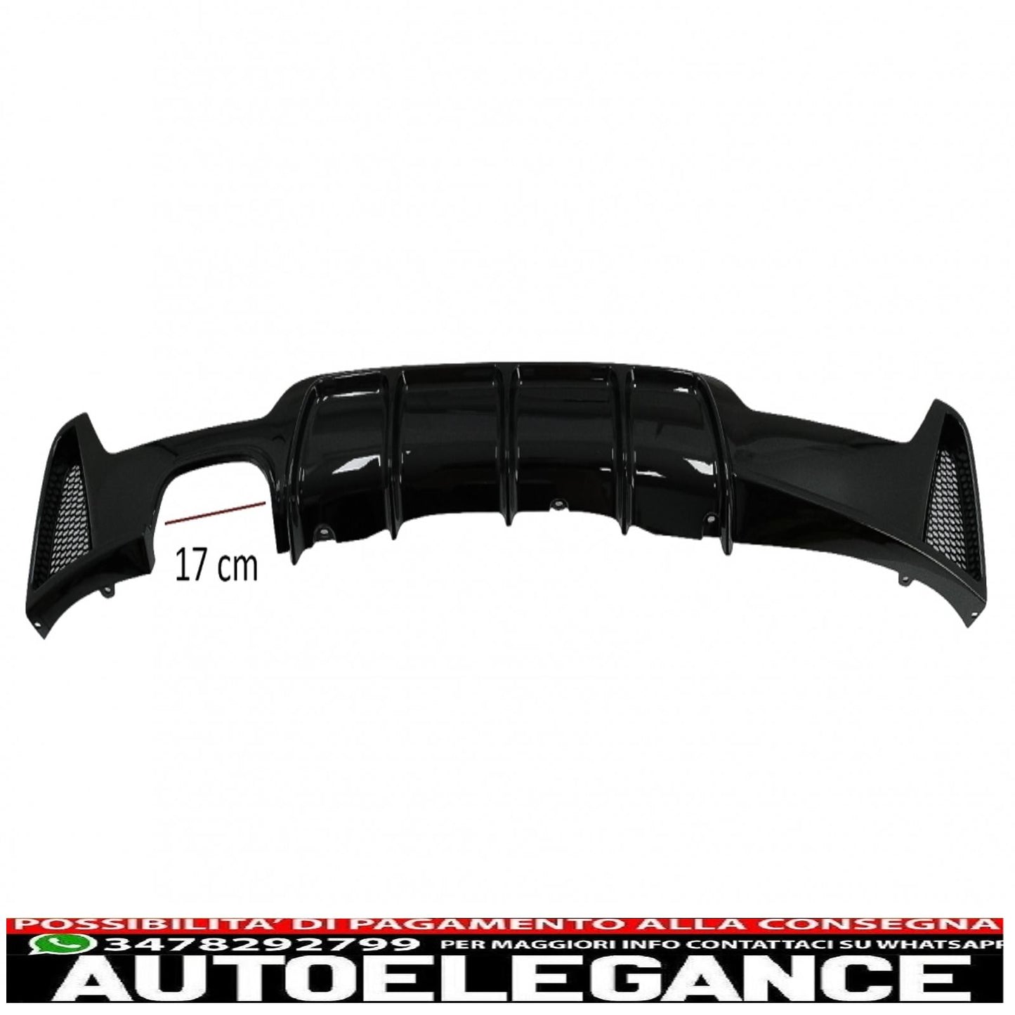 Rear bumper diffuser suitable for bmw 4 series f32 f33 f36 (2013-2019) coupe cabrio m design left double outlet piano black