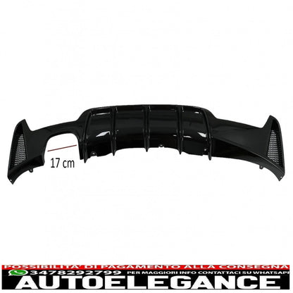Rear bumper diffuser suitable for bmw 4 series f32 f33 f36 (2013-2019) coupe cabrio m design left double outlet piano black