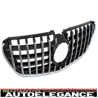central grille suitable for mercedes v class w447 (2014-03.2019) gt r design panamericana black chrome
