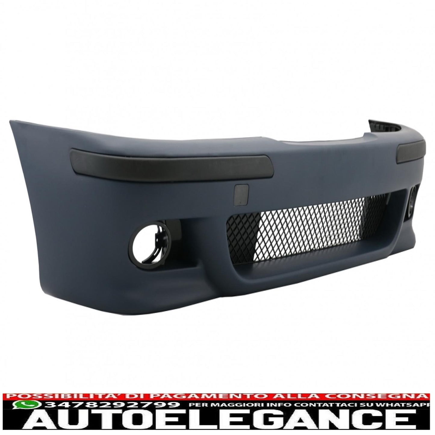 paraurti anteriore con griglie centrali nero opaco e fendinebbia gialli adatto per bmw serie 5 e39 1995-2003 design m5