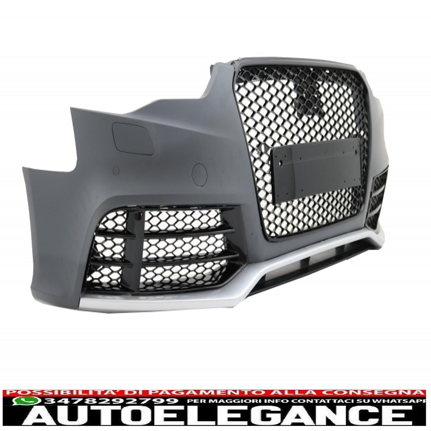 paraurti anteriore adatto per audi a5 8t restyling (2012-2016) con spoiler aggiuntivo sul paraurti design rs5