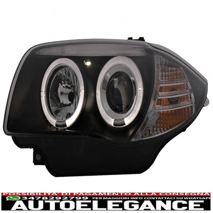 Angel eye headlights suitable for bmw 1 series e81 e82 e87 e88 (2004-2011) black 