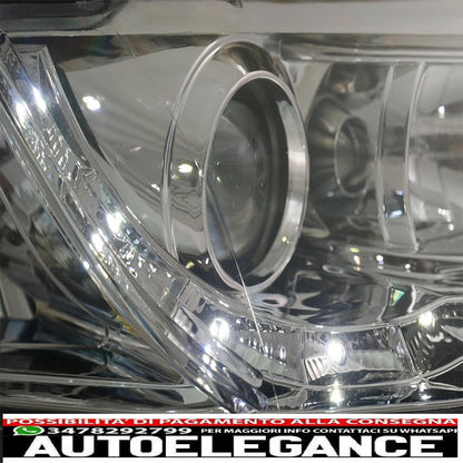 drl led headlights suitable for audi a4 b6 cabrio (2000-2006) chrome