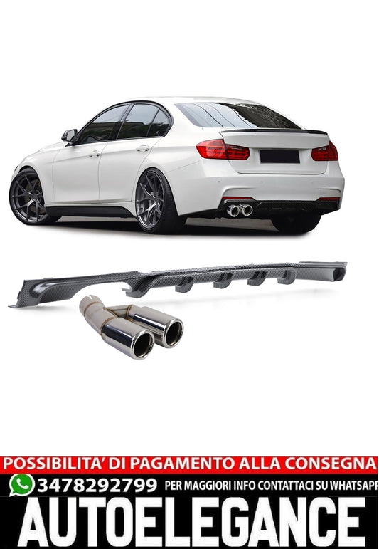 Diffusore posteriore carbonio + terminale di scarico adatto per BMW F30 F31 31
