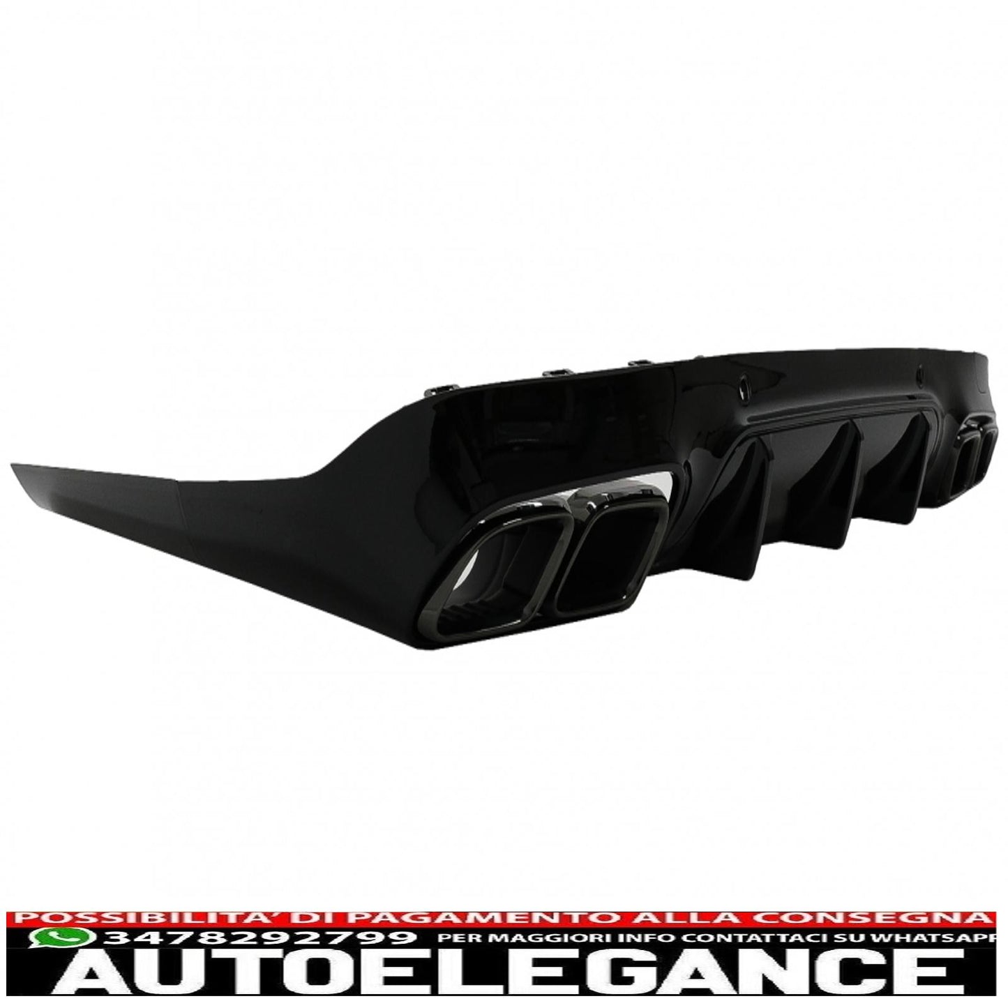 diffusore posteriore con terminali di scarico neri adatto per mercedes classe cls c257 sport line (2018-up) design cls63